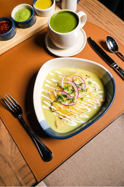 Enchiladas suizas con matcha